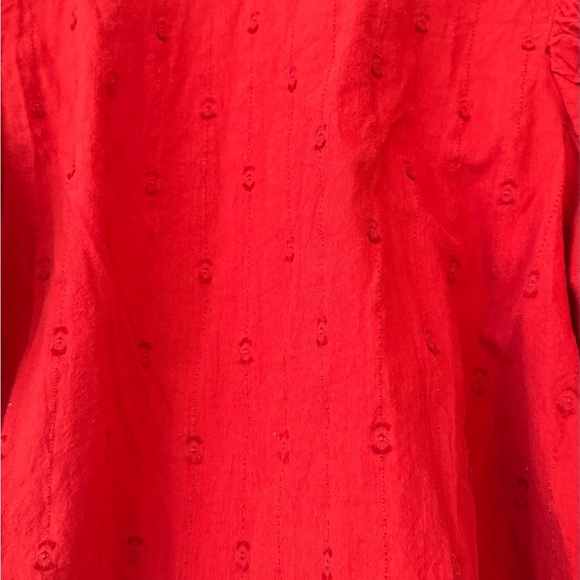 Universal Thread Red Blouse with Puff 3/4 Sleeves - Picture 3 of 7